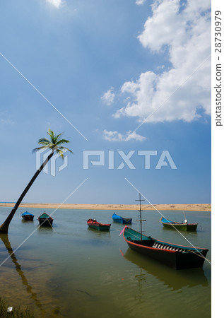 Boat at beach and blue sky 28730979
