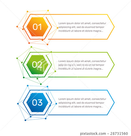 Infographic hexagon shape colorful numbers from 1 Infographic hexagon shape colorful numbers from 1 28731560