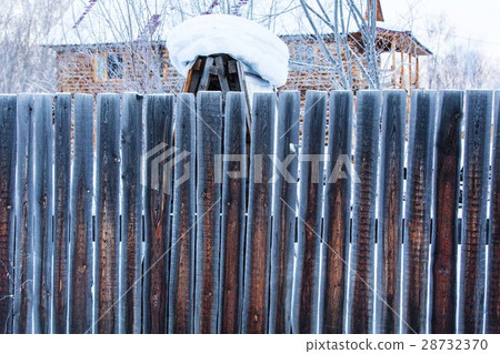 wooden fence in village wooden fence in village 28732370