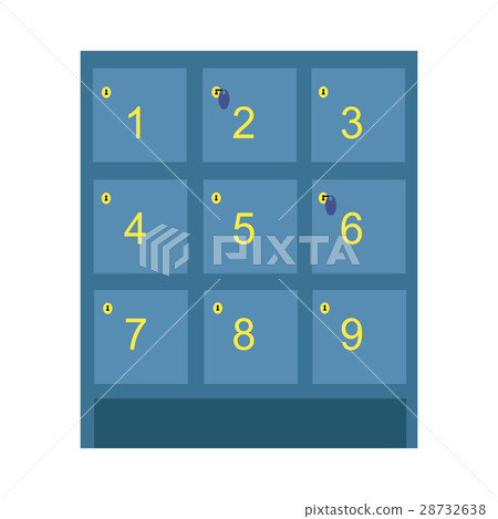 Lockers Vector Illustration in Flat Style Design. Lockers Vector Illustration in Flat Style Design. 28732638