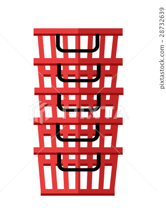 Heap of red shopping baskets Heap of red shopping baskets 28732639