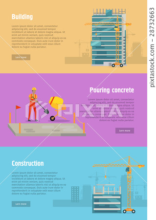 Building. Pouring Concrete. Construction. Vector Building. Pouring Concrete. Construction. Vector 28732663