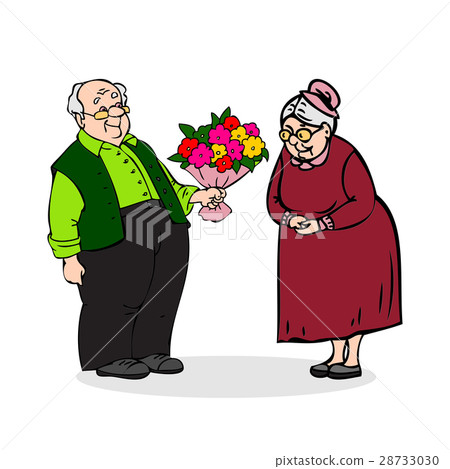 Happy elderly couple. Old man with Happy elderly couple. Old man with 28733030