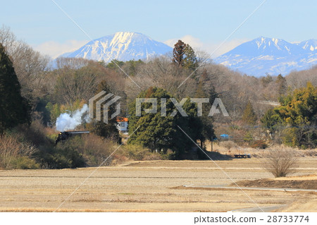 真岡鐵道「冬季日光山脈和SL」俯視圖 28733774