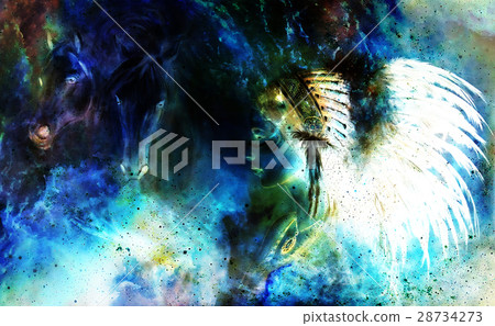 young native indian woman wearing a gorgeous 28734273