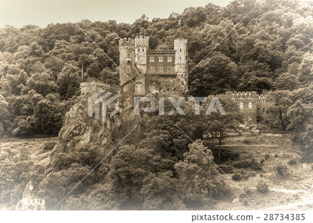 Rheinstein castle on the Rhine River, Germany Rheinstein castle on the Rhine River, Germany 28734385