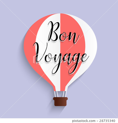 hot air balloon bon voyage calligraphy text hot air balloon bon voyage calligraphy text 28735340