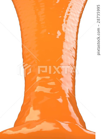 flowing caramel isolated on white 3d illustration 28735995