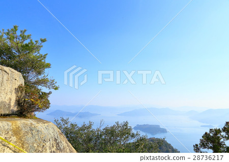 Hiroshima prefecture · Miyajima Miyama view from the top of the mountain Hiroshima prefecture · Miyajima Miyama view from the top of the mountain 28736217