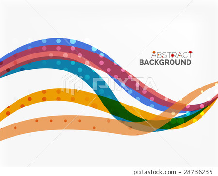 Color overlapping wave stripes, vector abstract 28736235