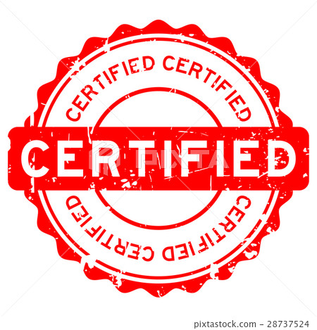 Grunge red certified round rubber seal stamp Grunge red certified round rubber seal stamp 28737524