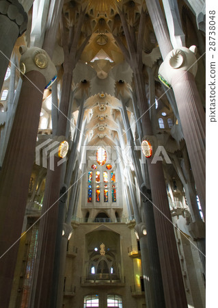 Inside La Sagrada Familia Church in Barcelona Inside La Sagrada Familia Church in Barcelona 28738048