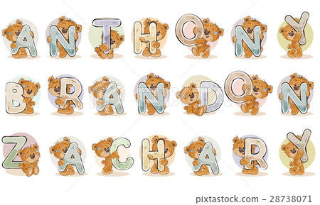 Names for boys Anthony, Brandon, Zachary made 28738071