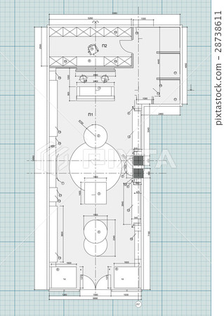 Standard Office Furniture Symbols On Floor Plans Stock