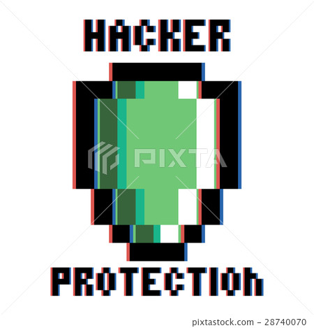 Color vintage hacker protection emblem Color vintage hacker protection emblem 28740070