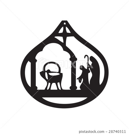 Adoration of the Magi silhouette icon vector Adoration of the Magi silhouette icon vector 28740311