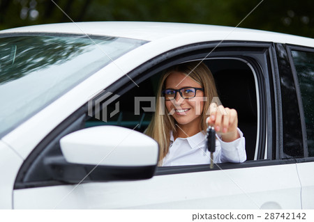 Woman Sitting in the car Woman Sitting in the car 28742142