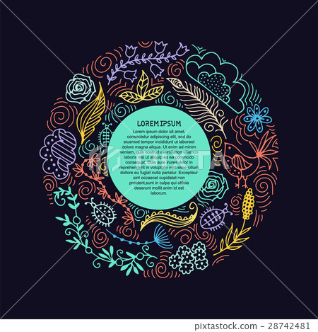 Bright frame for your text. Summer patterns. 28742481