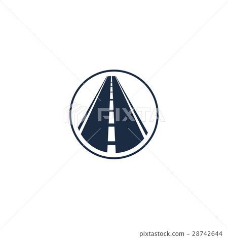 Isolated abstract highway element in circle logo Isolated abstract highway element in circle logo 28742644