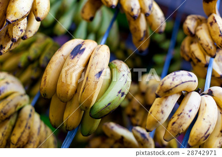 Banana hanging in asian market 28742971