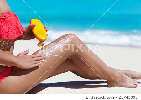 Healthy suntanning with SPF bodycare 28743003