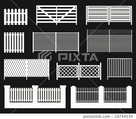 Silhouettes of fences. 28744539