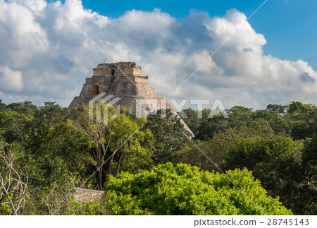 Pyramid of the Magician in Uxmal, Yucatan, Mexico 28745143
