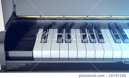Beautiful Grand Piano Keys with mirror reflections 28745189