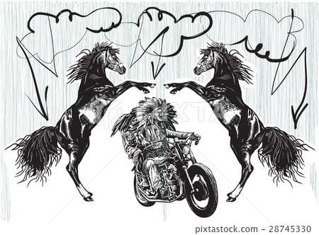on the bike - native americans drive a motorcycle 28745330
