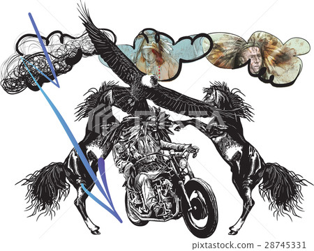on the bike - native americans drive a motorcycle 28745331