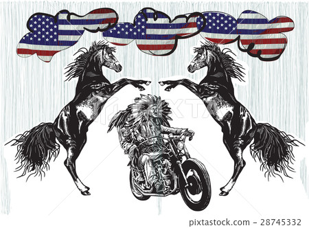 on the bike - native americans drive a motorcycle 28745332