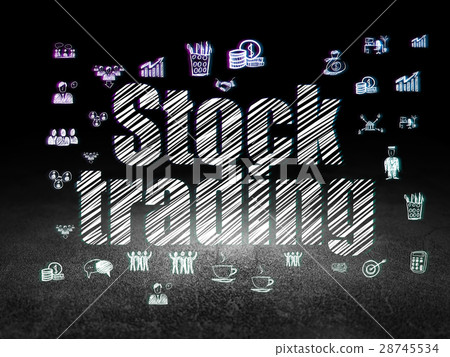 Finance concept: Stock Trading in grunge dark room 28745534