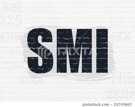 Stock market indexes concept: SMI on wall 28745663