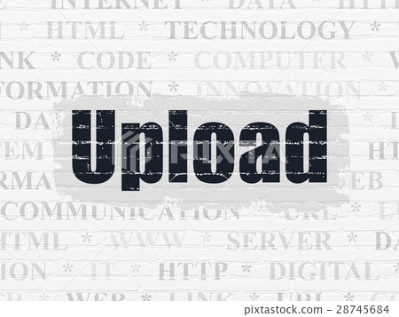 Web design concept: Upload on wall background Web design concept: Upload on wall background 28745684