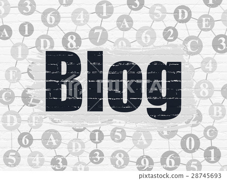 Web design concept: Blog on wall background 28745693