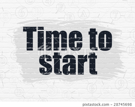 Time concept: Time to Start on wall background Time concept: Time to Start on wall background 28745698