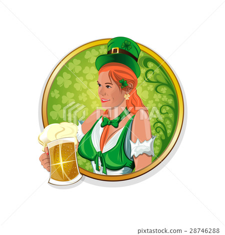 Beautiful Irish girl with a beer glass in hand Beautiful Irish girl with a beer glass in hand 28746288