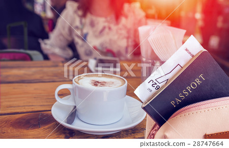 passport in the bag on wooden table passport in the bag on wooden table 28747664