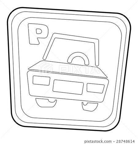 Car parking sign icon, isometric 3d style Car parking sign icon, isometric 3d style 28748614