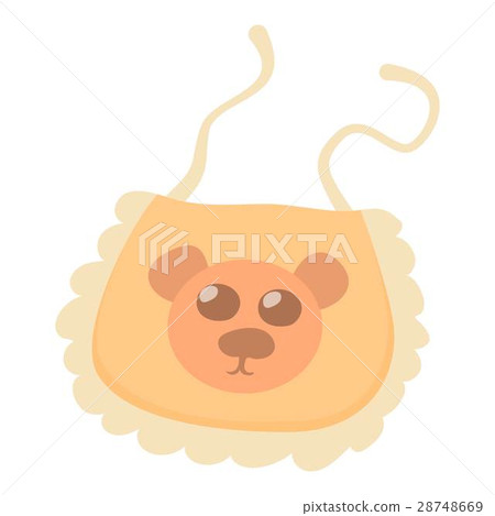 Orange baby bib icon, cartoon style Orange baby bib icon, cartoon style 28748669