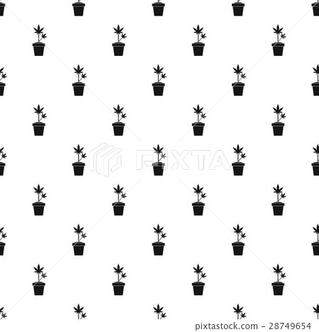 Cannabis plant in a pot pattern, simple style Cannabis plant in a pot pattern, simple style 28749654