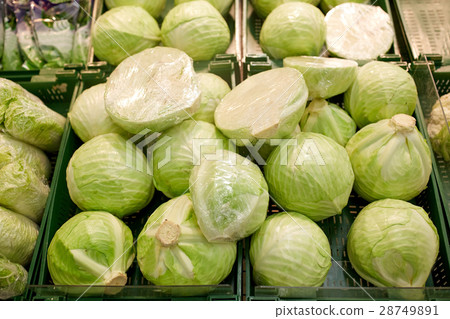 close up of cabbage at grocery store or market close up of cabbage at grocery store or market 28749891