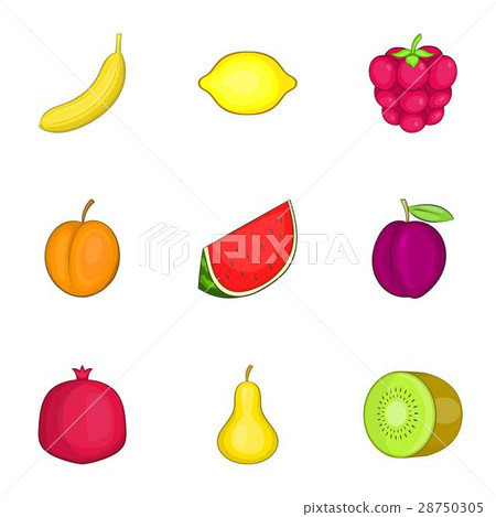 Fruit icons set, cartoon style Fruit icons set, cartoon style 28750305