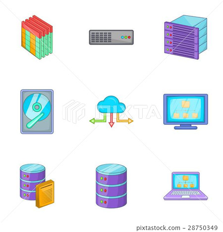 Network icons set, cartoon style 28750349