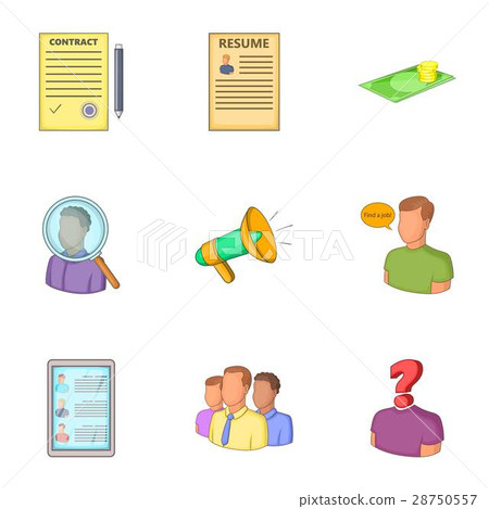 Job search icons set, cartoon style - Stock Illustration [28750557] - PIXTA