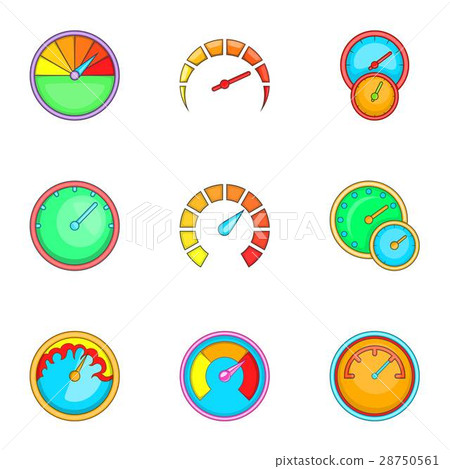 Measurement symbol icons set, cartoon style Measurement symbol icons set, cartoon style 28750561