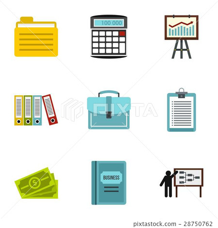 Company icons set, flat style Company icons set, flat style 28750762