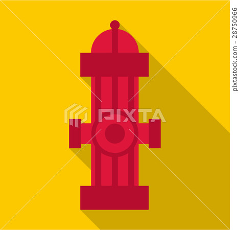 Fire column icon, flat style 28750966