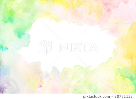 Watercolor texture frame Rainbow 28751132