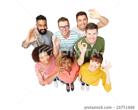 international group of happy people showing ok 28751886